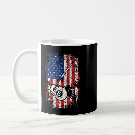 Billiard American Flag Cue Pool Balls Billiard Pl Kaffeetasse (Links)