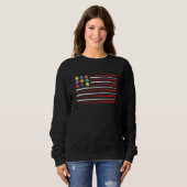 Billiard American Flag Cue Pool Balls Billiard Pl Sweatshirt (Vorne ganz)