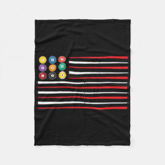 Billiard American Flag Cue Pool Billiard Player G Fleecedecke (Vorderseite)