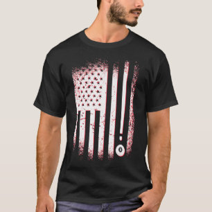 Billiard American Flag USA Billardspieler und T-Shirt