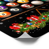Billiard Ball Christmas Tree Lights Ol Billiards X Poster (Ecke)