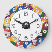 Billiard Ball Collection Große Wanduhr (Vorderseite)