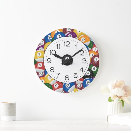 Billiard Ball Collection Große Wanduhr (Zuhause)