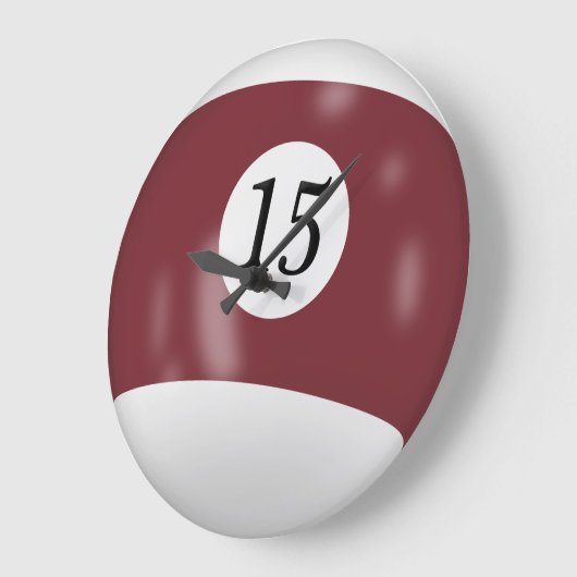 Billiard-Ball Nummer 15 Große Wanduhr (Winkel)