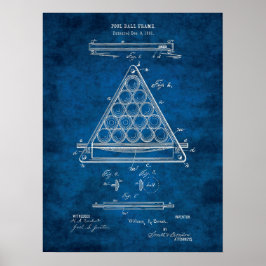 Billiard Ball Patent Art #3 Rec Room Wall Art Poster