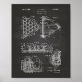Billiard Ball Rack 1969 Patent Art - Chalkboard Poster (Vorne)