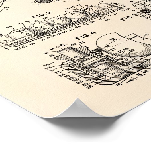 Billiard Ball Rack 1969 Patentkunst - Old Peper Poster (Ecke)