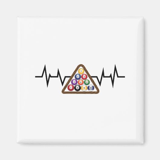 Billiard Ball Rack Heartbeat Magnet (Vorne)