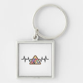 Billiard Ball Rack Heartbeat Schlüsselanhänger (Vorne)