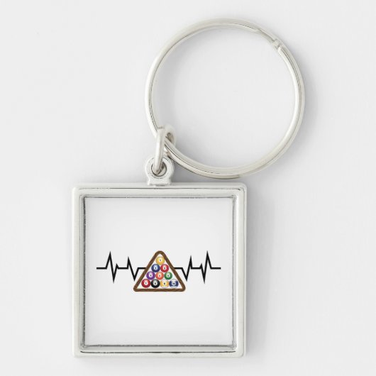 Billiard Ball Rack Heartbeat Schlüsselanhänger (Vorne)