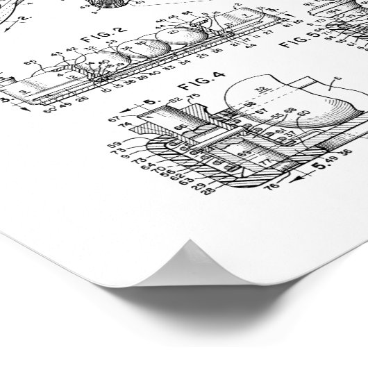 Billiard Ball Rack Patent Poster (Ecke)