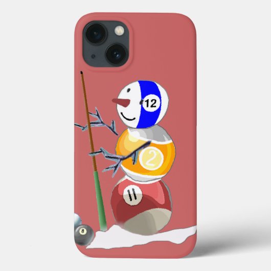 Billiard Ball Snowman Case-Mate iPhone Hülle (Rückseite)