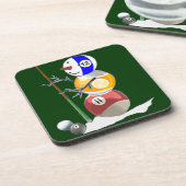 Billiard Ball Snowman Getränkeuntersetzer (Linke Seite)