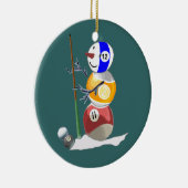 Billiard Ball Snowman Keramikornament (Rechts)