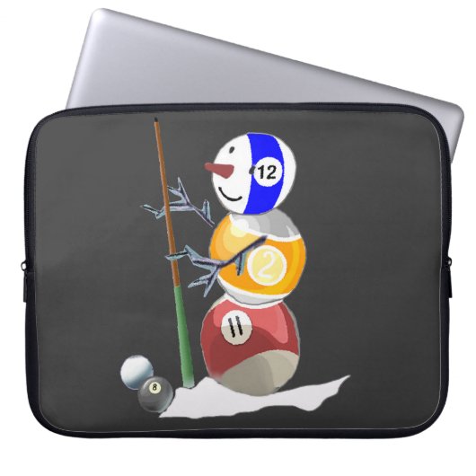 Billiard Ball Snowman Laptopschutzhülle (Vorderseite)