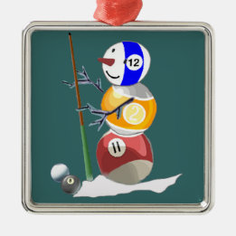 Billiard Ball Snowman Ornament Aus Metall
