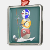 Billiard Ball Snowman Ornament Aus Metall (Links)
