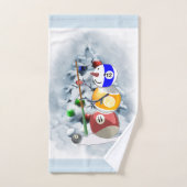 Billiard Ball Snowman Weihnachten Badhandtuch Set (Handtuch)