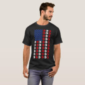 Billiard Ball US American Flag Pool Aight Ball T-Shirt (Vorne ganz)