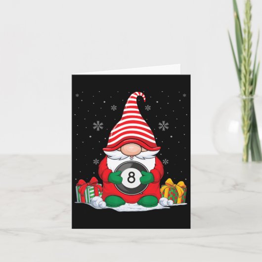 Billiard Ball Weihnachtsgnomes Niedlich Billiard B Karte (Vorderseite)