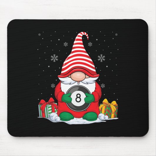 Billiard Ball Weihnachtsgnomes Niedlich Billiard B Mousepad (Vorne)