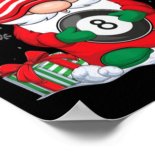 Billiard Ball Weihnachtsgnomes Niedlich Billiard B Poster (Ecke)