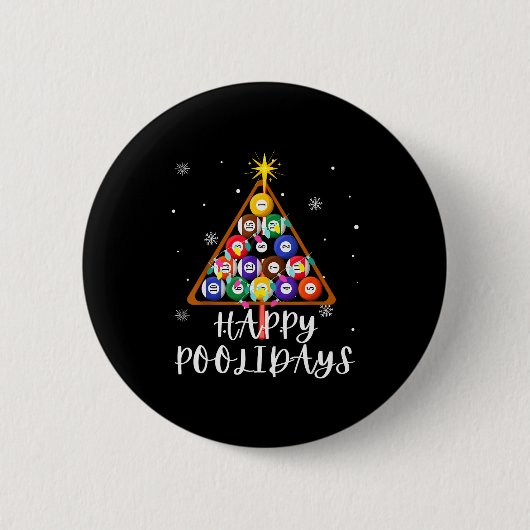 Billiard Ball Xmas Tree Ol Billiards Christmas  Button (Vorderseite)
