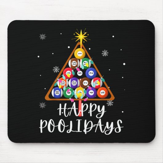 Billiard Ball Xmas Tree Ol Billiards Christmas  Mousepad (Vorne)