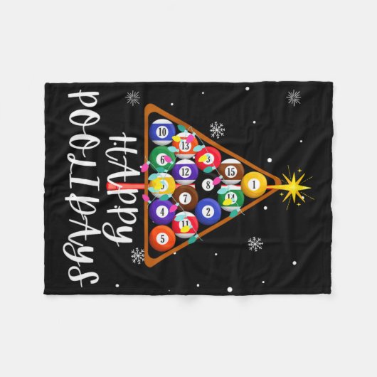 Billiard Ball Xmas Tree Ol Billiards Christmas T S Fleecedecke (Vorderseite (Horizontal))