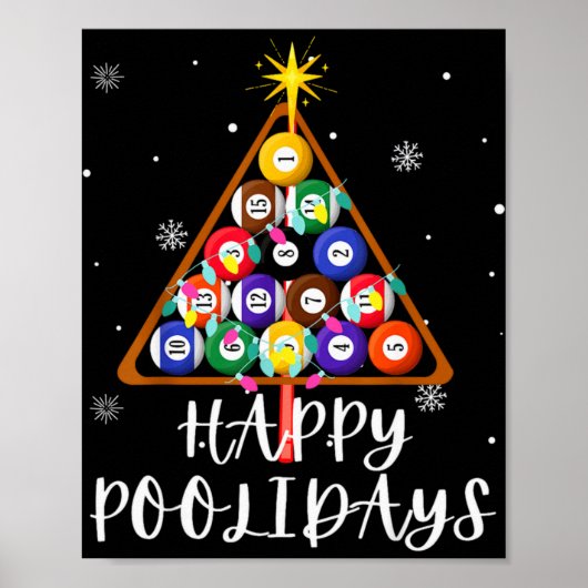 Billiard Ball Xmas Tree Ol Billiards Christmas T S Poster (Vorne)