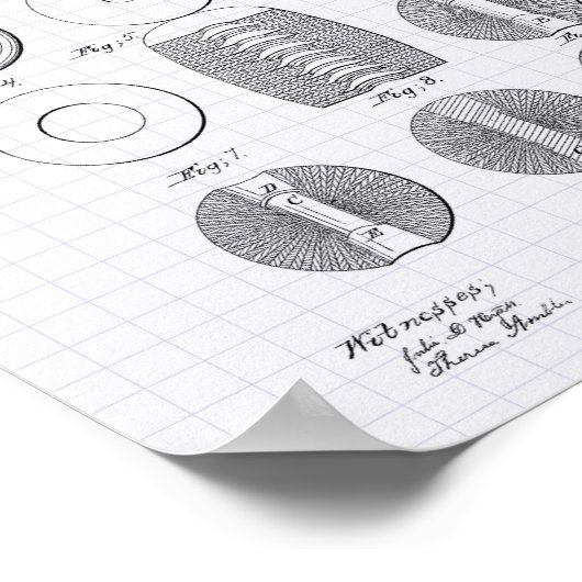 Billiard Balls 1865 Patent Art - Lined Peper Poster (Ecke)