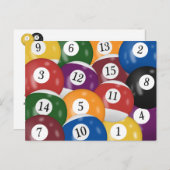 Billiard Balls 18. Geburtstagsparty Postcard Postkarte (Vorne/Hinten)
