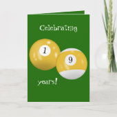 Billiard Balls 19. Geburtstag Karte (Vorderseite)