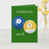 Billiard Balls 29. Geburtstag Karte (Gelbe Blume)