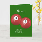 Billiard Balls 33. Geburtstag Karte (Gelbe Blume)