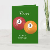 Billiard Balls 35. Geburtstag Karte (Vorderseite)