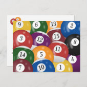Billiard Balls 35. Geburtstagsparty Postkarte (Vorne/Hinten)