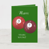 Billiard Balls 37. Geburtstag Karte (Vorderseite)