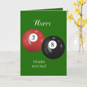 Billiard Balls 38. Geburtstag Karte (Gelbe Blume)