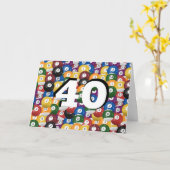 Billiard Balls 40. Geburtstag Karte (Gelbe Blume)