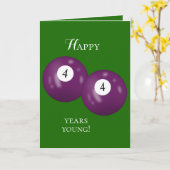 Billiard Balls 44. Geburtstag Karte (Gelbe Blume)