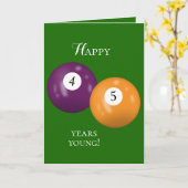 Billiard Balls 45. Geburtstag Karte (Gelbe Blume)