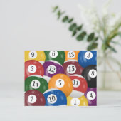 Billiard Balls 45. Geburtstagsparty Postkarte (Stehend Vorderseite)