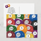 Billiard Balls 45. Geburtstagsparty Postkarte (Vorne/Hinten)