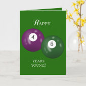 Billiard Balls 46. Geburtstag Karte (Gelbe Blume)
