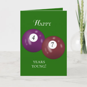 Billiard Balls 47. Geburtstag Karte