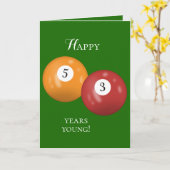 Billiard Balls 53rd birthday Karte (Gelbe Blume)