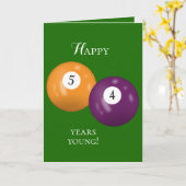 Billiard Balls 54. Geburtstag Karte (Gelbe Blume)