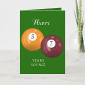 Billiard Balls 57. Geburtstag Karte (Vorderseite)