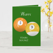 Billiard Balls 59. Geburtstag Karte (Gelbe Blume)
